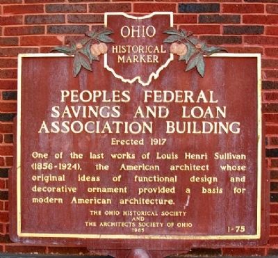 Peoples Federal Savings & Loan Assn Bldg Marker. Click for full size. Peoples Federal Savings & Loan Assn Bldg Marker image. Click for full size.