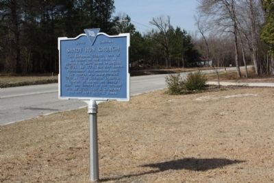 Sandy Run Church / Christian Theus Marker looking west along Old State Rd (US 176) image. Click for full size.