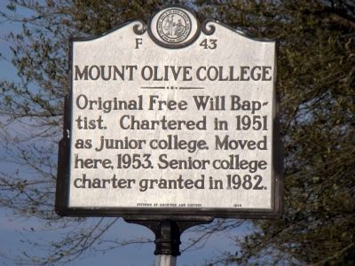 Mount Olive College Marker image. Click for full size.