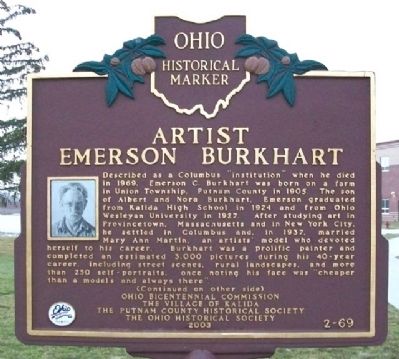 Artist Emerson Burkhart Marker (Side A). Click for full size. Artist Emerson Burkhart Marker (Side A) image. Click for full size.