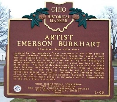 Artist Emerson Burkhart Marker (Side B). Click for full size. Artist Emerson Burkhart Marker (Side B) image. Click for full size.