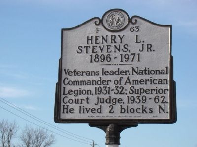 Henry L. Stevens, Jr. Marker image. Click for full size.