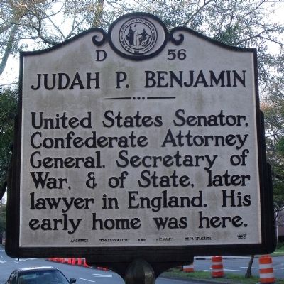 Judah P. Benjamin Marker image. Click for full size.