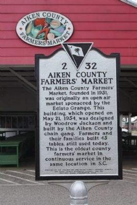 Aiken County Farmer's Market Marker. Click for full size. Aiken County Farmer's Market Marker image. Click for full size.