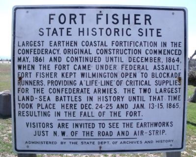 Fort Fisher Marker image. Click for full size.