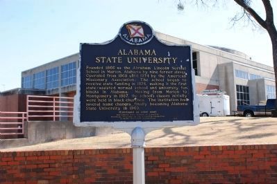 Alabama State University Marker - Side A. Click for full size. Alabama State University Marker - Side A image. Click for full size.