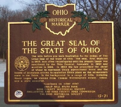 Great Seal of the State of Ohio Marker (Side A) image. Click for full size.