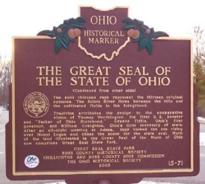 Great Seal of the State of Ohio Marker (Side B) image. Click for full size.