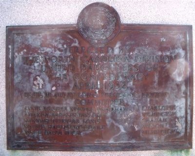 Fort Fisher UDC Monument (west face). Click for full size. Fort Fisher UDC Monument (west face) image. Click for full size.