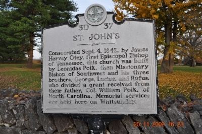 St. John's Marker. Click for full size. St. John's Marker image. Click for full size.