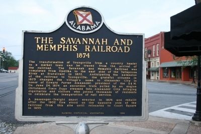 The Savannah And Memphis Railroad 1874 Marker image. Click for full size.