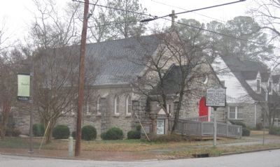 Barton College Marker in front of Our Redeemer Lutheran Church. Click for full size. Barton College Marker in front of Our Redeemer Lutheran Church image. Click for full size.