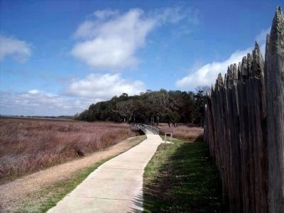 View of road trace in the distant treeline. image. Click for full size.