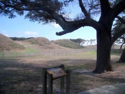 Interior view of Fort Fisher's land face (facing northeast) image. Click for full size.