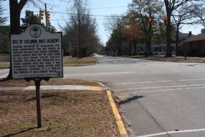Site of Columbia Male Academy Marker, looking south along Pickens Street image. Click for full size.