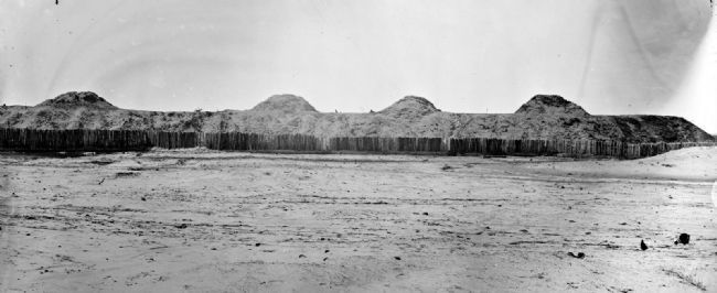 Fort Fisher panoramic view of front. (Part 2). Click for full size. Fort Fisher panoramic view of front. (Part 2) image. Click for full size.