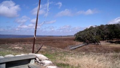 View of old River Road from the NW corner of the fort. image. Click for full size.
