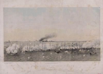 Bombardment of Fort Fisher. Click for full size. Bombardment of Fort Fisher image. Click for full size.