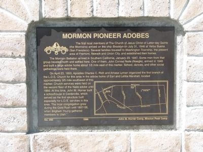 Mormon Pioneer Adobes Marker image. Click for full size.