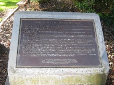 Central Park and The Kohl Pumphouse Marker. Click for full size. Central Park and The Kohl Pumphouse Marker image. Click for full size.
