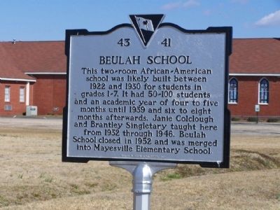 Beulah School Marker. Click for full size. Beulah School Marker image. Click for full size.