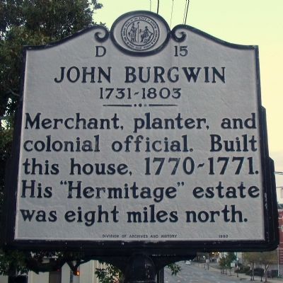 John Burgwin Marker. Click for full size. John Burgwin Marker image. Click for full size.