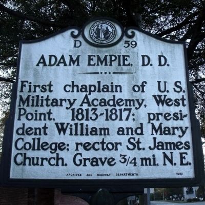 Adam Empie, D.D. Marker image. Click for full size.