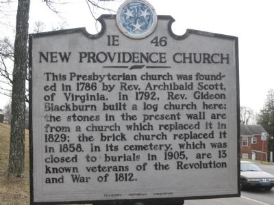 New Providence Church Marker image. Click for full size.
