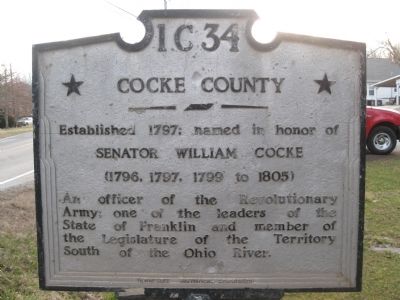 Jefferson County / Cocke County Marker image. Click for full size.