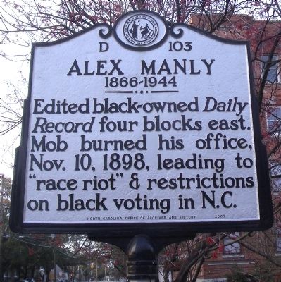 Alex Manly Marker. Click for full size. Alex Manly Marker image. Click for full size.