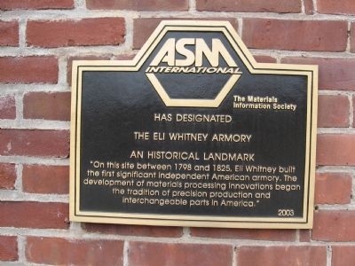 Eli Whitney Armory Marker. Click for full size. Eli Whitney Armory Marker image. Click for full size.