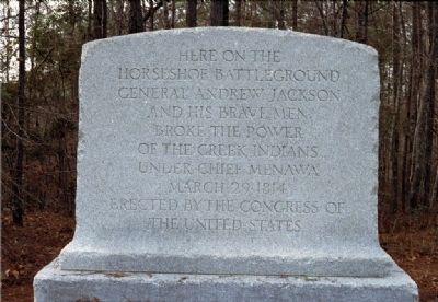 The Horsheshoe Bend Battlefield Marker. Click for full size. The Horsheshoe Bend Battlefield Marker image. Click for full size.