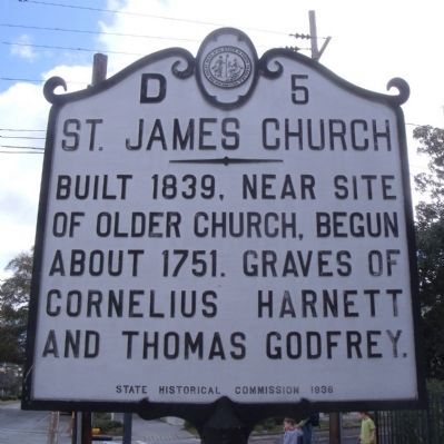 St. James Church Marker <i>(reverse)</i>. Click for full size. St. James Church Marker <i>(reverse)</i> image. Click for full size.