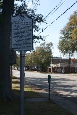 Original Site of Columbia College Marker seen near Pickens Street image. Click for full size.