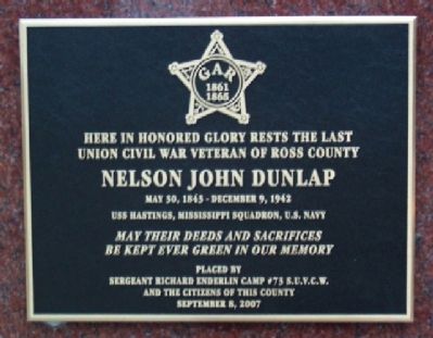 Nelson John Dunlap Marker. Click for full size. Nelson John Dunlap Marker image. Click for full size.