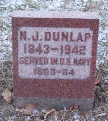 Nelson John Dunlap Grave Marker. Click for full size. Nelson John Dunlap Grave Marker image. Click for full size.