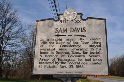 Sam Davis Marker image. Click for full size.