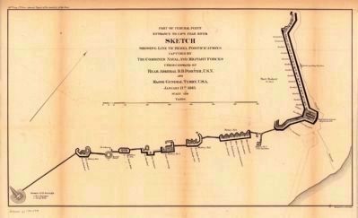 Plan and sections of Fort Fisher image. Click for full size.