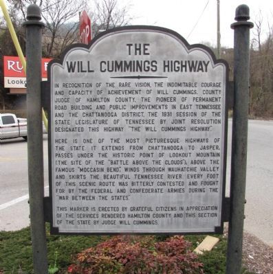 The Will Cummings Highway Marker image. Click for full size.