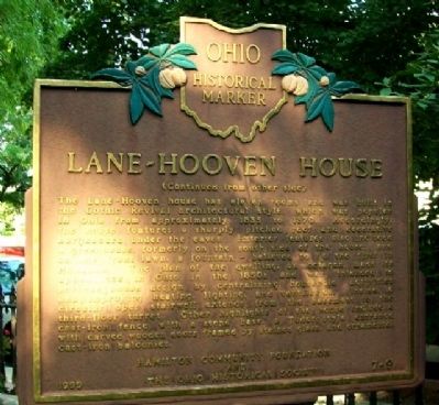 Lane-Hooven House Marker (Side B) image. Click for full size.