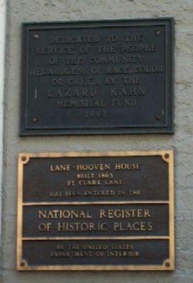 Lane-Hooven House Markers. Click for full size. Lane-Hooven House Markers image. Click for full size.