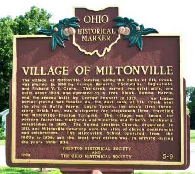Village of Miltonville Marker image. Click for full size.