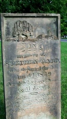 Stephen Gard Grave Marker. Click for full size. Stephen Gard Grave Marker image. Click for full size.