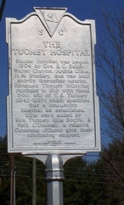 The Tuomey Hospital Marker. Click for full size. The Tuomey Hospital Marker image. Click for full size.