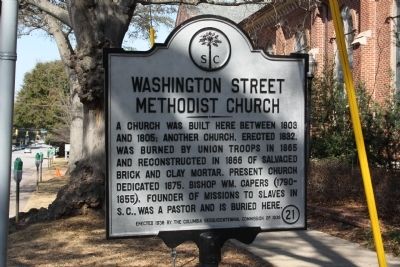 Washington Street Methodist Church Marker. Click for full size. Washington Street Methodist Church Marker image. Click for full size.