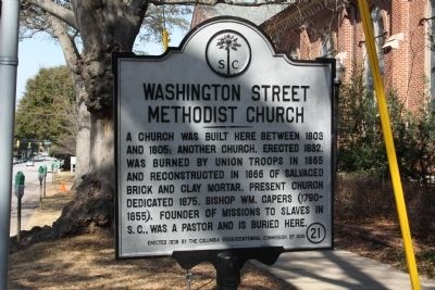 Washington Street Methodist Church Marker image. Click for full size.