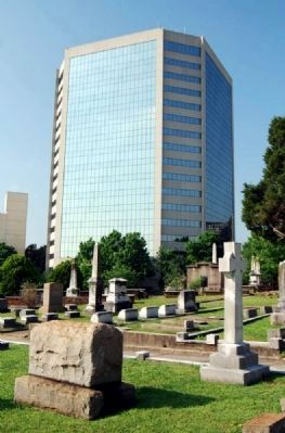 Springwood Cemetery -<br>Liberty Square in Background. Click for full size. Springwood Cemetery -<br>Liberty Square in Background image. Click for full size.