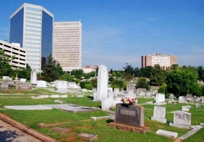 Springwood Cemetery -<br>Greenville Skyline in Background image. Click for full size.