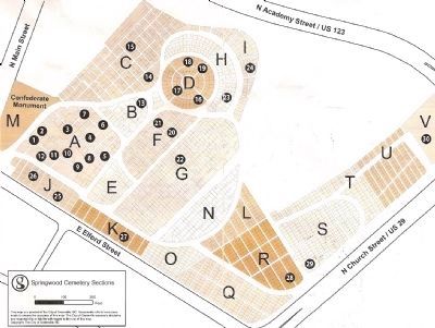 Map of Springwood Cemetery. Click for full size. Map of Springwood Cemetery image. Click for full size.