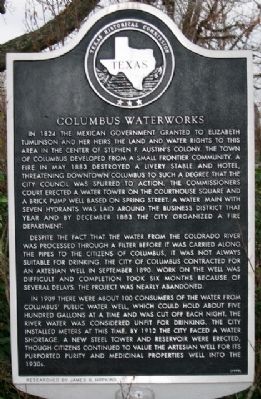 Columbus Waterworks Marker image. Click for full size.